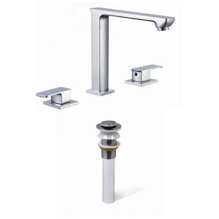 3H8 CUPC Approved Lead Free Brass Faucet Set In Chrome Color, Drain Incl.